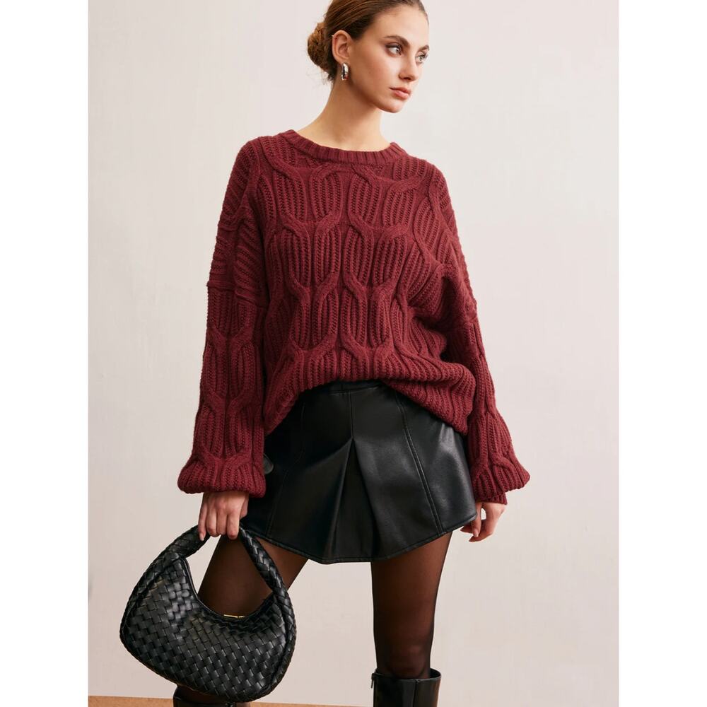 Plain Draped Pullover Sweater